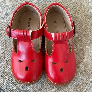 Felix & Flora Toddler Girl T-Strap Red Mary Jane Shoes (Size 8T)